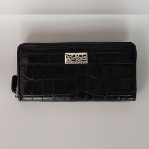 Brighton Women's Black Leather Envelope Wallet
